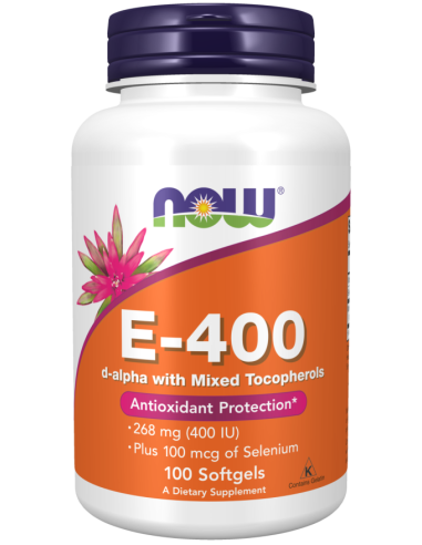 Přírodní vitamin E 400IU, 100 tobolek (NYNÍ POTRAVINY)