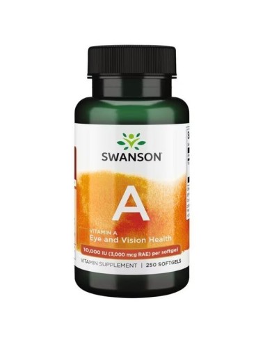 Vitamín A 10 000 IU 250 měkkých gelů (Swanson)